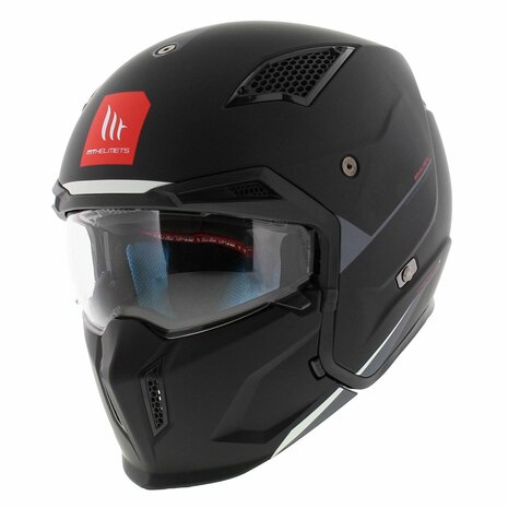 MT Streetfighter S Helm Mat Zwart Helmspecialist