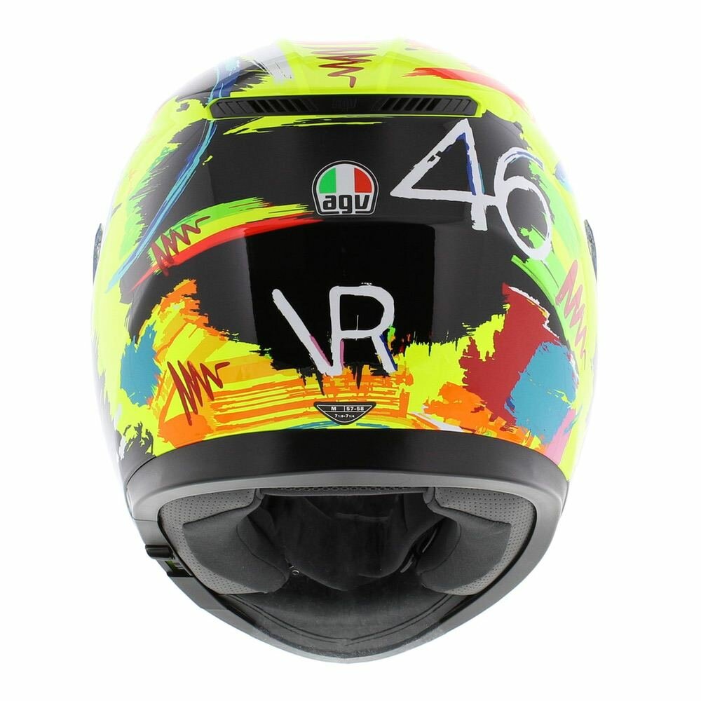  AGV K3 Valentino Rossi Winter Test 2019 Casco Moto Amarillo LG  : Automotriz