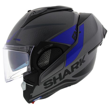 vleet Pa Sophie Shark EVO-GT Encke mat antraciet blauw systeemhelm motorhelm -  Helmspecialist